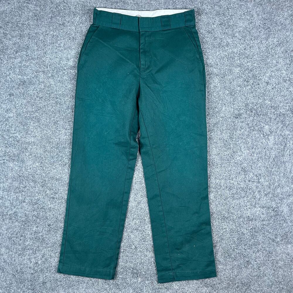 Dickies Work Pants Womens‎ 30x26 Green Straight Leg Uniform Casual Flat Front